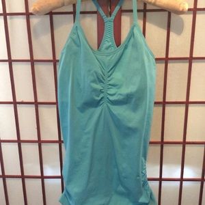 Lght Blue Spaghetti Strap Racerback Exercise Tank